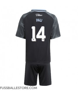 Günstige Aston Villa Pau Torres #14 Auswärts Trikotsatzt Kinder 2025-26 Kurzarm (+ Kurze Hosen)